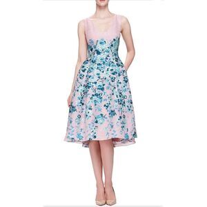 Lela Rose Floral-Jacquard A-Line Dress size 8